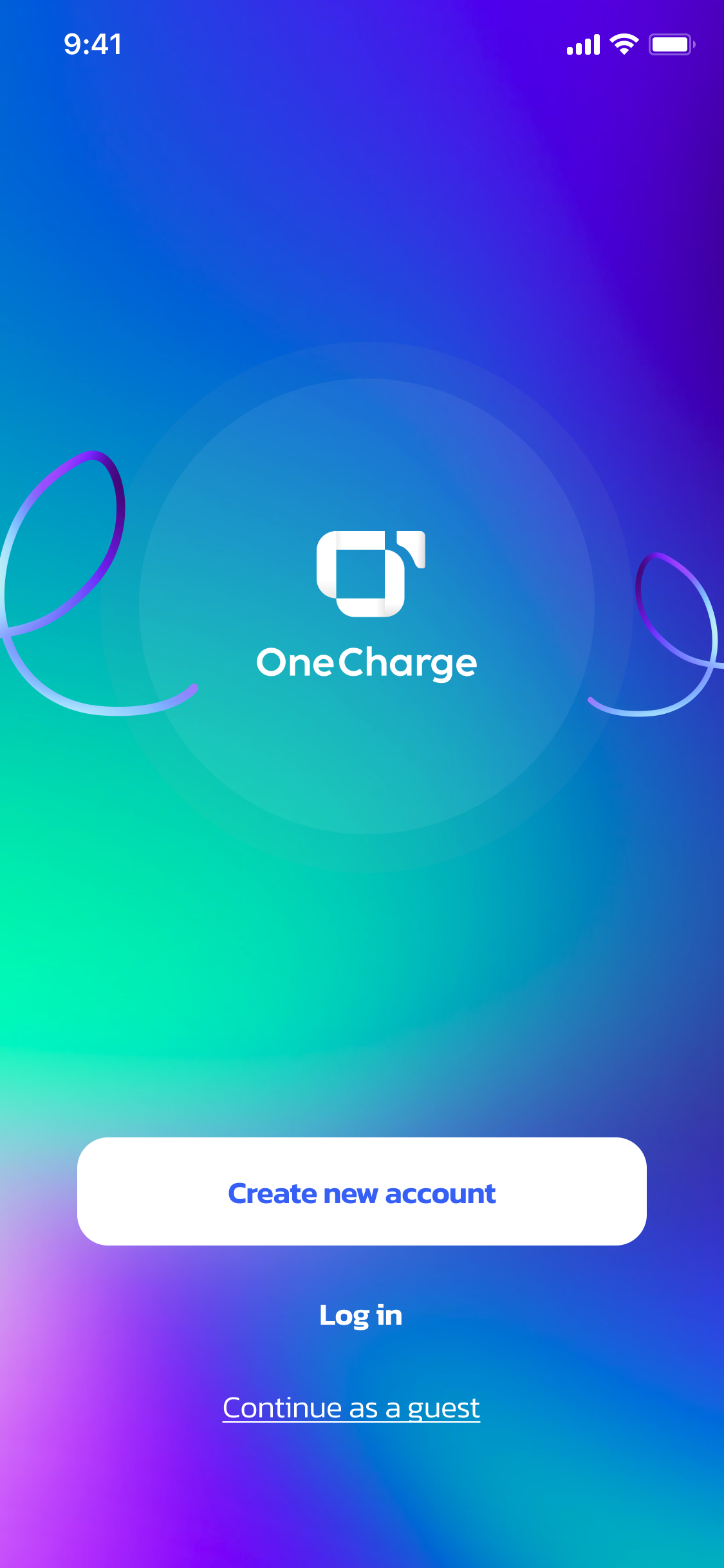 แอป OneCharge — หน้าสมัครหรือเข้าสู่ระบบ
